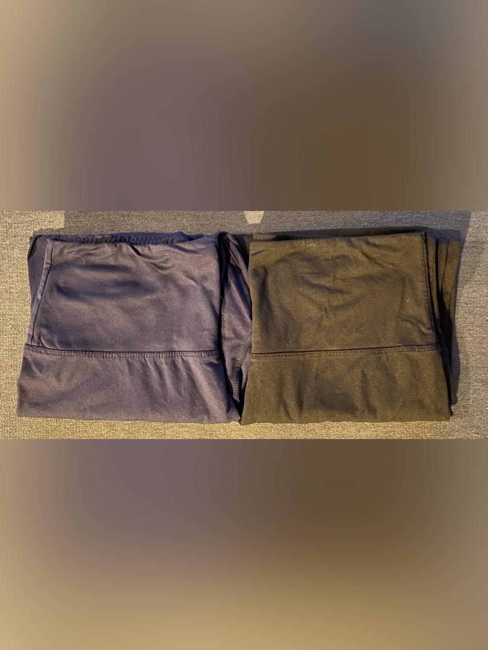 Women Pull On Stretch Capris. One Blue, One Black, 2 Piece Set